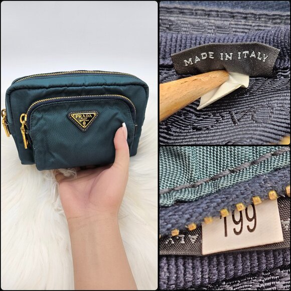 Prada  Teal Tessuto Nylon Mini Pouch - Picture 5 of 17